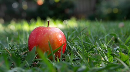 apple on the grass