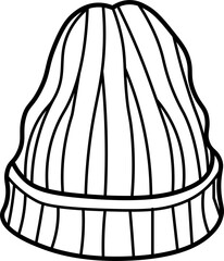 Sticker - beanie hat illustration vector outline