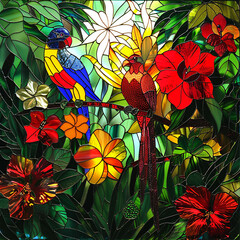 Poster - Stained Glass Tropical