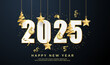 © dwi - Luxury happy new year 2025 with black background. happy new year 2025.