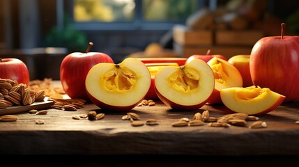 Canvas Print - apples and candles