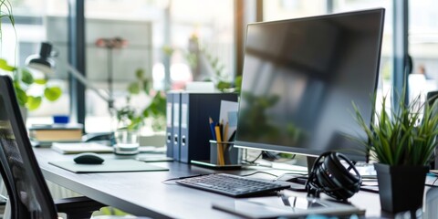 Poster - Professional office setup featuring generous copy space.