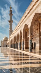 Traditional Islamic architecture against a clean backdrop