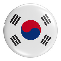 Wall Mural - Korea round flag icon with transparent background