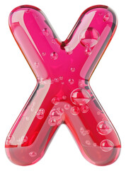 Sticker - PNG Letter X shape pink red.