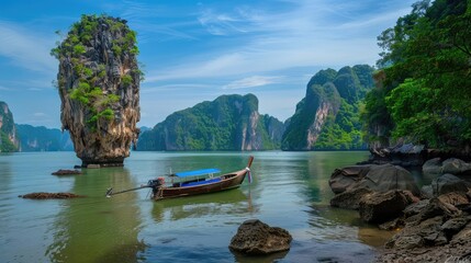 Wall Mural - boat on the ocean.