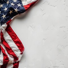 Wall Mural - American flag prominently displayed on a white background for Patriot Day.