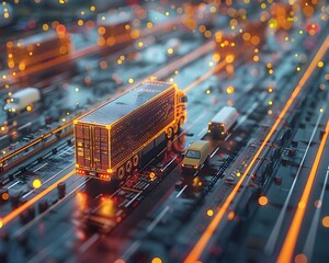 Poster - streamlined supply chain management optimizing logistics and efficiency through advanced technology 