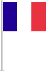 Wall Mural - France national flag pole icon isolated on white background.