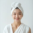 © Papisut - Beauty Asian women spa skin healthy on 100% isolate white background.