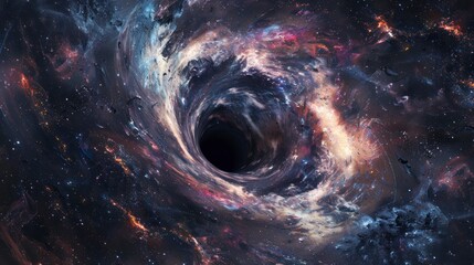 Wall Mural - galactic vortex forming around a mysterious black hole.