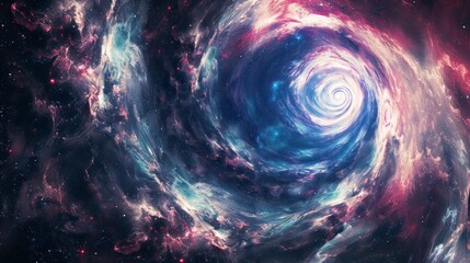 Wall Mural - galactic vortex feeding into an immense black hole.