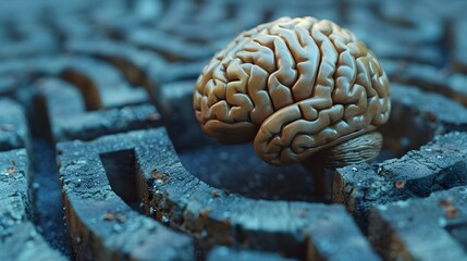 Poster - intricate brain maze showcasing the complexity of human thought processes