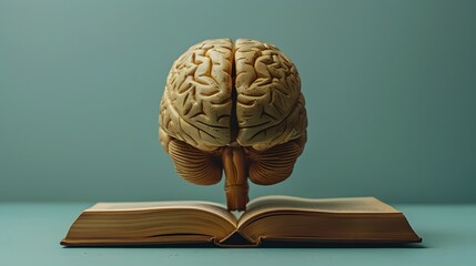 Poster - Brain with Book Inside Symbolizing Knowledge and Education Concept