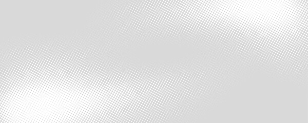 Aufkleber - Grey halftone pattern. Retro comic gradient background. Silver pixelated dotted texture overlay. Cartoon pop art faded gradient pattern. Vector backdrop for poster, banner, advertisement