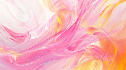 Poster - Abstract Pink and Yellow Swirling Design