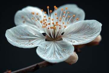 Sticker - Closeup of a Delicate White Flower