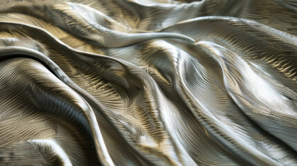 Wall Mural - plain wave luxuries silver of fabric