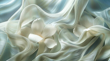 Wall Mural - plain wave luxuries white of fabric