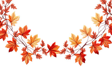 Poster - PNG Embroidery of a autumn leaf border backgrounds maple plant.