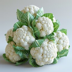 Wall Mural - Cauliflower isolated on white background
