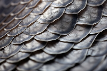 Macro close up of gray fish scales