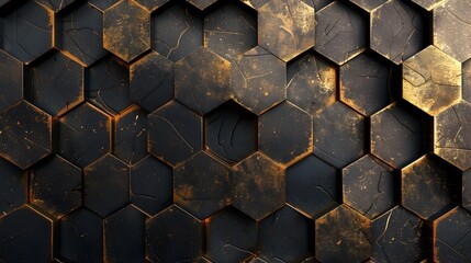 Wall Mural - Elegant Geometric Black and Gold Pattern Ideal for High End Product Concepts and Backgrounds