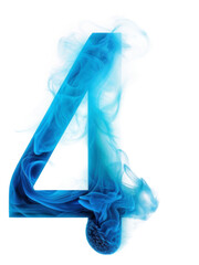 Poster - PNG Blue flame letter number 4 font symbol smoke.