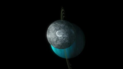 Wall Mural - the biggest moons of planet uranus.