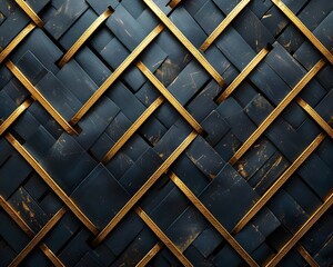 Wall Mural - Elegant Black and Gold Geometric Pattern Backdrop for Premium Product Presentation