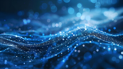 Poster - abstract technology particles lines mesh background