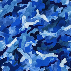 Wall Mural - pattern blue of camo
