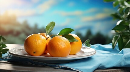 Poster - oranges on the table