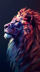 Wall Mural - low poly lion vector illustration 