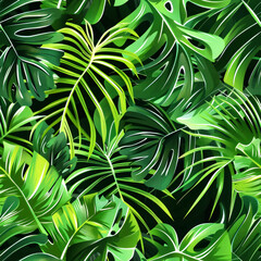 Wall Mural - pattern leaf of tropical 
