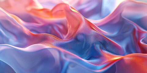 Wall Mural - wallpaper abstract colors wave 3d cloth liquid smoke, orange blue,  dark color,  HD, 16:9, banner, website layout, template background