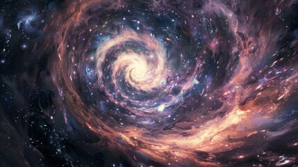 Wall Mural - intriguing galactic vortex phenomena shaping celestial wonders in space.