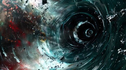 Wall Mural - spiral galaxy displaying vortex phenomenon in cosmic panorama.