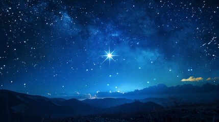 Wall Mural - Midnight sky aglow with twinkling stars, painting a serene backdrop.