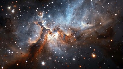 Wall Mural - Vibrant nebula and distant starscape, celestial art in the galaxy.