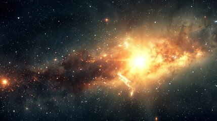 Wall Mural - Nebula and starfield painting a cosmic portrait within the galaxy.