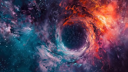 Wall Mural - galactic swirl with nebula and star vortex, cosmic art.