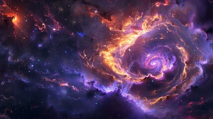Wall Mural - astral star vortex in the galactic universe, cosmic motion.