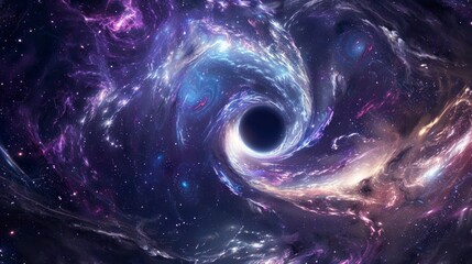 Wall Mural - distant star vortex swirling in the cosmic depths.