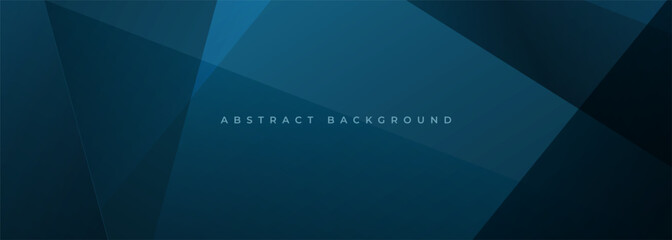 Poster - Blue modern abstract wide banner with geometric shapes. Dark blue abstract background. Vector illustration
