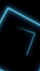 Aufkleber - The square neon tunnel of squares. Media. Spinning laser beams creating squared shapes on a black background. Vertical video.