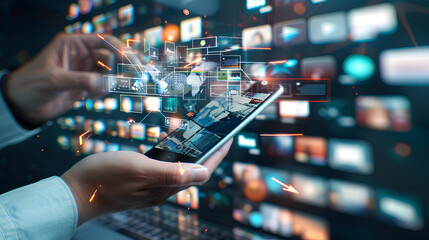 Poster - Mobile Marketing Strategies, mobile marketing strategies with an image showing marketers optimizing websites for mobile devices