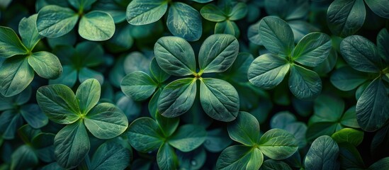 Sticker - Close-Up of Lush Green Clover Leaves