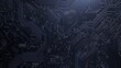 © Business Image - Electronic circuit board detailed close-up, dark black computer motherboard. AI ML technology hardware minimalist concept background banner