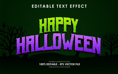 Wall Mural - Editable Happy Halloween Text Effect